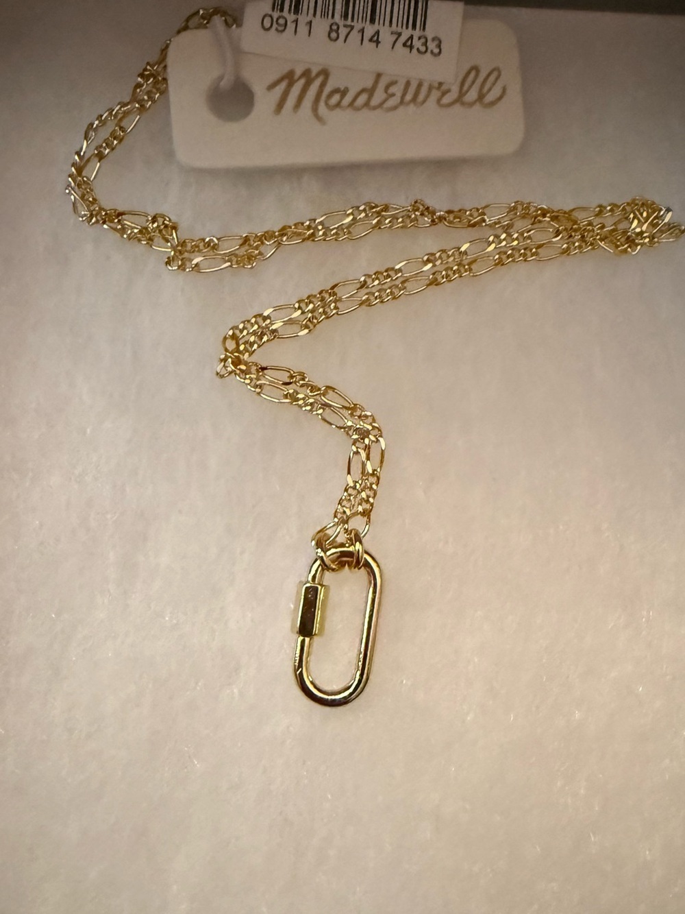 Madewell‎ Gold Twist Rope Necklace with Carabiner Charm NWT - Picture 6 of 9